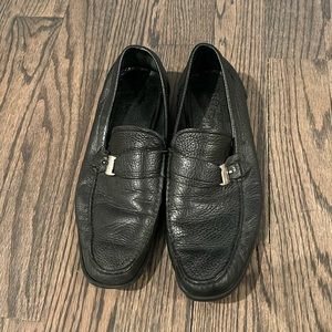 Men’s 11.5 Ferragamo Black Leather Shoes